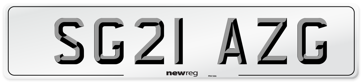 SG21 AZG Number Plate from New Reg